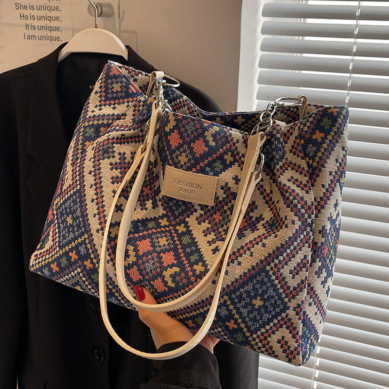 All-match One-shoulder Tote Bag For Class