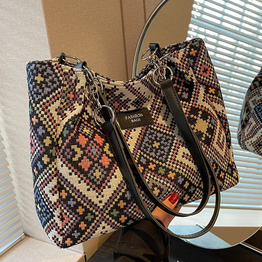 All-match One-shoulder Tote Bag For Class